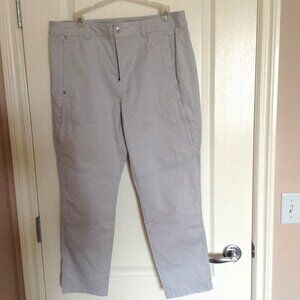 Eddie Bauer Women's Cargo Style Pants Light Gary Size 14 Pockets Straight Leg